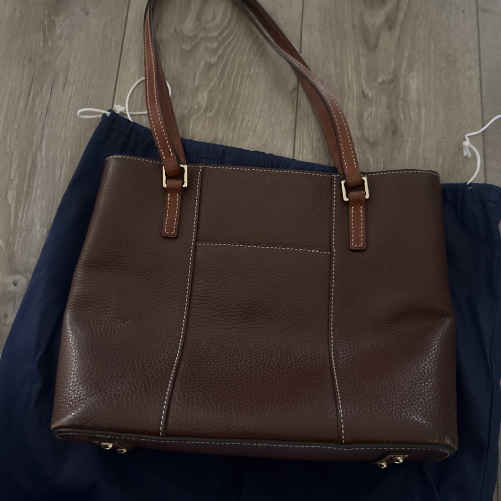 Dooney & Bourke Brown Leather Tote Crossbody Bag - Picture 6 of 8